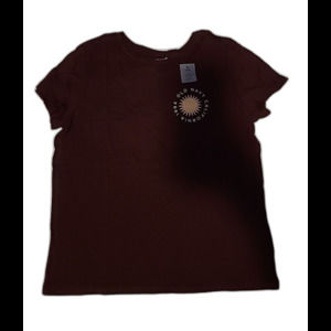 Girls Women OLD NAVY T Shirt Sz L Burgundy Logo design -